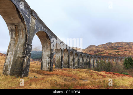 The famous Glenfinnan Viaduct, Harry Potter Scene Stock Photo