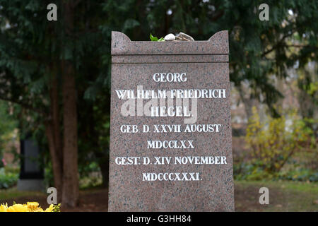 Grab, Georg Wilhelm Friedrich Hegel, Dorotheenstaedtischer Friedhof, Chausseestrasse, Mitte, Berlin, Deutschland / Dorotheenstädtischer Friedhof Stock Photo