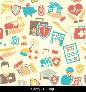 Insurance Seamless Pattern Stock Vector
