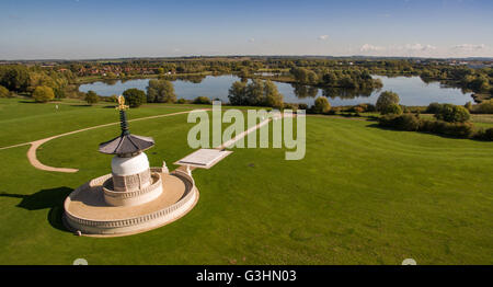 The Peace Pagoda at Willen Lake in Milton Keynes. Stock Photo