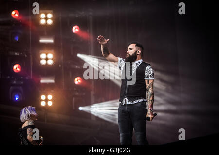 Landgraaf, Netherlands. 11th June, 2016. Skillet perform live at Pinkpop Festival 2016 in Landgraaf. © Roberto Finizio/Pacificf Press/Alamy Live News Stock Photo