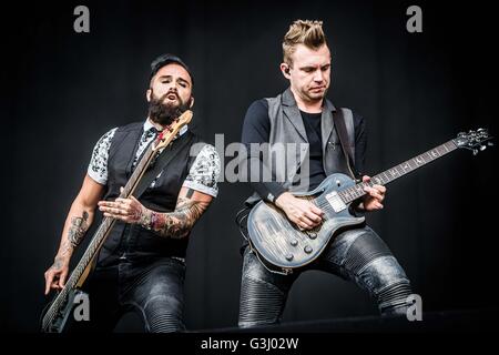 Landgraaf, Netherlands. 11th June, 2016. Skillet perform live at Pinkpop Festival 2016 in Landgraaf. © Roberto Finizio/Pacificf Press/Alamy Live News Stock Photo