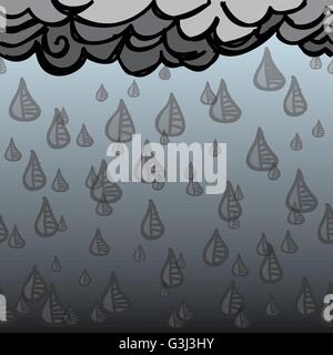 Seamless rainy hand drawn background Stock Vector