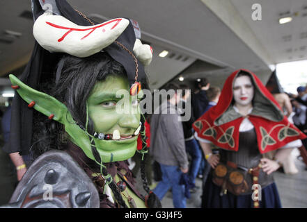 Kiev, Ukraine. 14th May, 2016. Cosplayer poses during the 'Kyiv Comic Con' festival. The festival attracts comics, manga, cosplay, films, and games fans. © Vasyl Shevchenko/Pacific Press/Alamy Live News Stock Photo