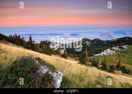 Velebit mountain, a view to Croatian coast and islands Stock Photo