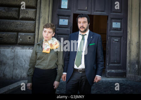 Rome, Matteo Salvini at Regina Coeli prison to promote chemical castration for pedophiles. ( Photo by: Andrea Ronchini/Pacific Press) Stock Photo