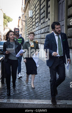 Rome, Matteo Salvini at Regina Coeli prison to promote chemical castration for pedophiles ( Photo by: Andrea Ronchini/Pacific Press) Stock Photo