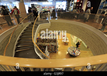 Interior view of Indigo Bookstore in downtown Montreal, Quebec, Canada Stock Photo