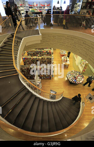 Interior view of Indigo Bookstore in downtown Montreal, Quebec, Canada Stock Photo