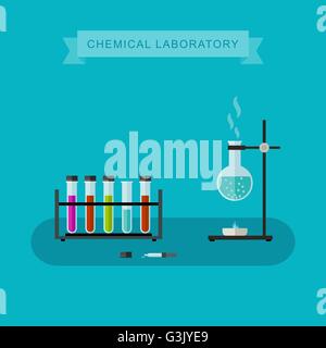 Chemical laboratory banner. Stock Vector