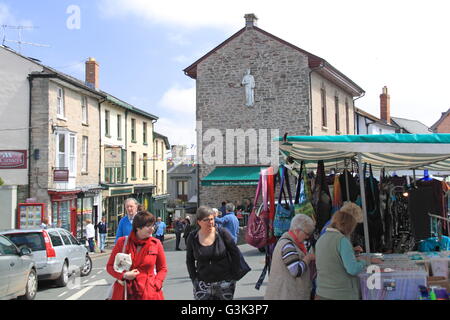 Thursday Local Market, Castle Street, Hay-on-Wye, Powys, Wales, Great Britain, United Kingdom, UK, Europe Stock Photo