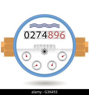 Water Meter Icon. Devise for Measuring Cosumption. Stock Vector