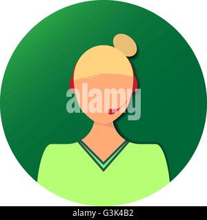 Women operator of hot line drawn in modern flat design style Stock Vector