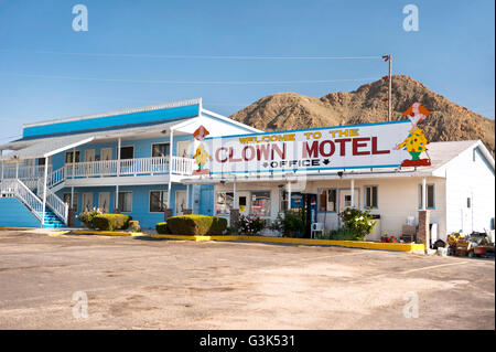 The front entrance of the Clown Motel in Tonopah Nevada Stock Photo