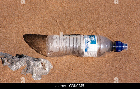 Plastic Water Bottle on a Beach