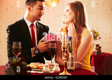 2 Foreigner Married Couples Hotel Dating Anniversary Gift Giving Stock Photo