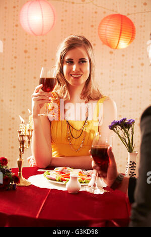 2 Foreigner Married Couples hotel Dating Drinking Alcohol Stock Photo