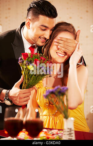 2 Foreigner Married Couples Hotel Surprise Valentine Day Gift Stock Photo