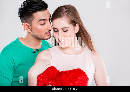 2 Married Couples Foreigner Valentine Day Surprise Gift Stock Photo