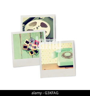 stack of Instant photos, isolated on white background Stock Photo - Alamy
