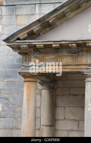 Classical Building Facade on Stone Background Stock Photo