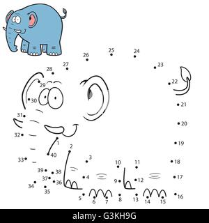 An elephant cartoon character outline coloring illustration Stock Photo ...