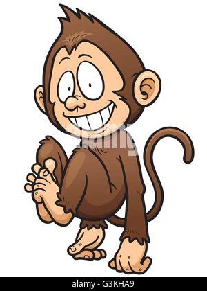 Vector illustration of Cartoon monkey Stock Vector