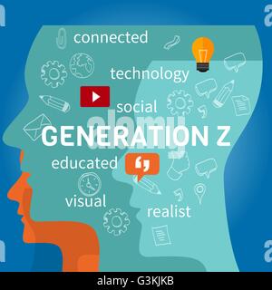 generation z connected Stock Vector