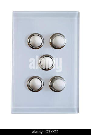 5 buttons for a modern  light switch Stock Photo