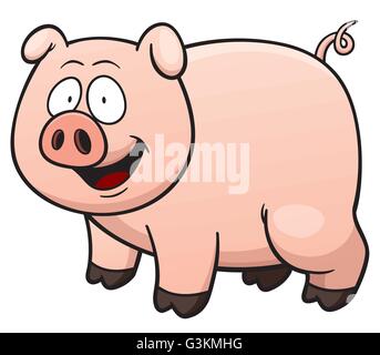 Vector illustration of Cartoon pig Stock Vector