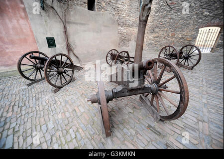 Artillery guns in Prague Castle, Czech Republic Stock Photo