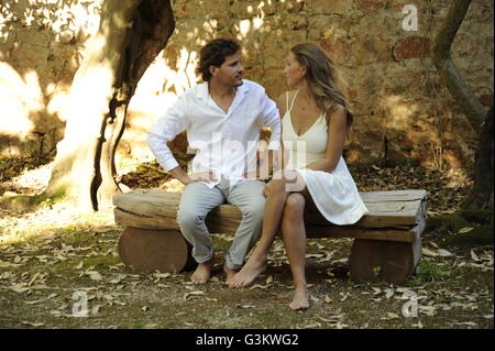 Romantic couple Croatia, Island of Lokrum in Dubrovnik Stock Photo