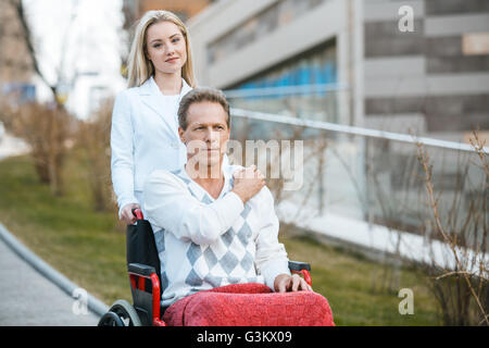 Concept for man on wheelchair Stock Photo