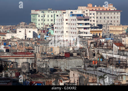 View of houses and rooves in city centre, Havana, Cuba Stock Photo