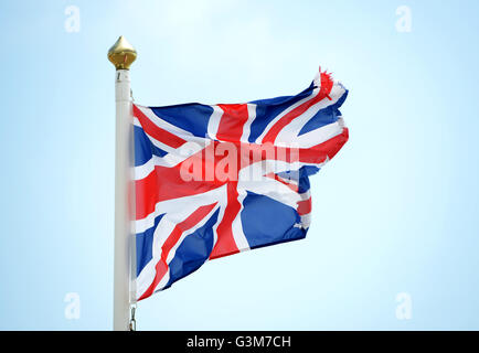Tattered union flag Stock Photo