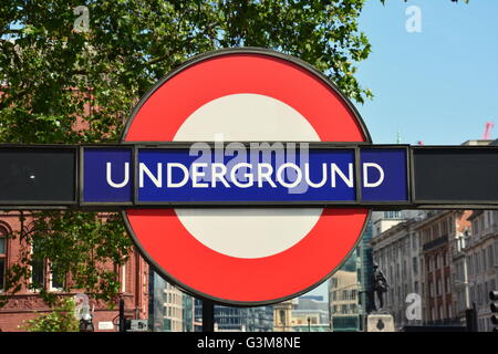 A large London underground sign Stock Photo