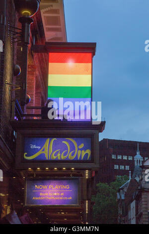 Soho, London, UK. 13th June, 2016. A vigil for the victims of the shooting at nightclub, Orlando is held in Old Compton Street, Soho, London. copyright Credit:  carol moir/Alamy Live News Stock Photo