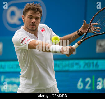 The Queen’s Club, London UK. 14th June 2016. Day 2 of grass court championships at the west London club till 19th June, with Stan Wawrinka (SUI) vs Fernando Verdasco (Esp). Credit:  sportsimages/Alamy Live News. Stock Photo
