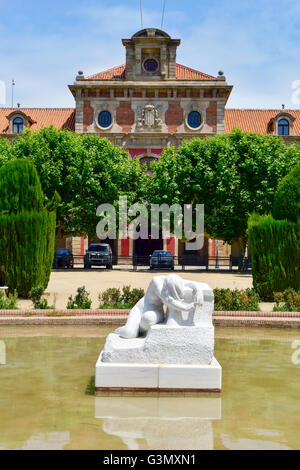 a view of the facade of the Parliament of Catalonia, in the Parc de la Ciutadella, Barcelona, Spain Stock Photo