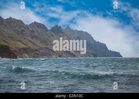 Rocks on coast of Benijo beach (Playa de Benijo), Tenerife island, Spain Stock Photo