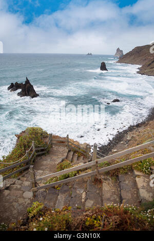 Rocks on coast of Benijo beach (Playa de Benijo), Tenerife island, Spain Stock Photo