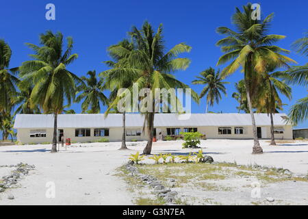 School in the village of Christmas Island, Kiribati Stock Photo