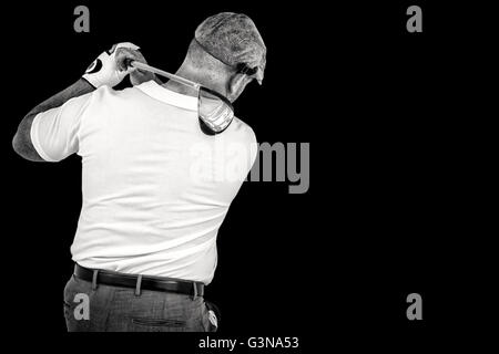 Composite image of golf player taking a shot Stock Photo