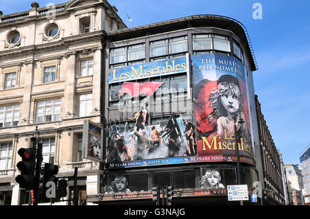 Les Miserables at the Sondheim Theatre (formerly Queen's Theatre), Shaftesbury Avenue, London, England, UK.  West End theatres Stock Photo