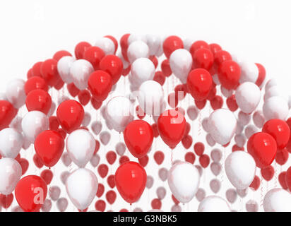 Happy birthday balloons red party decoration background Stock Photo