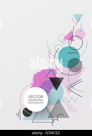 abstract geometric background line with color gradient blue and pink ...