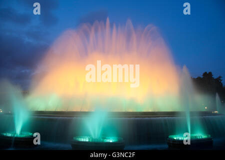 The Magic Fountain of Montjuic, Font Magica, Barcelona, Catalonia, Spain, Europe, PublicGround Stock Photo