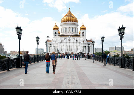Cathedral of Christ the Saviour on the banks of the Moskva river, Moscow, Russia Stock Photo