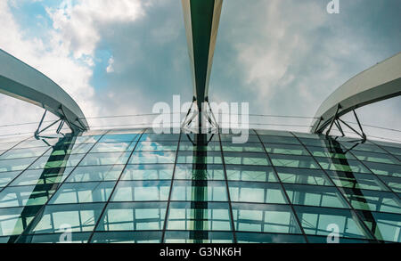 Modern architecture, facade, detail, Flower Dome, The Gardens, Gardens by the Bay, architect Wilkinson Eyre, Marina Bay Stock Photo