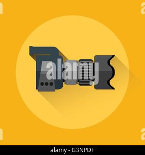 Professional Camera Icon Flat Vector Stock Vector